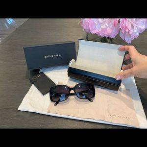 Bvlgari sunglasses w/emerald green Swarovski